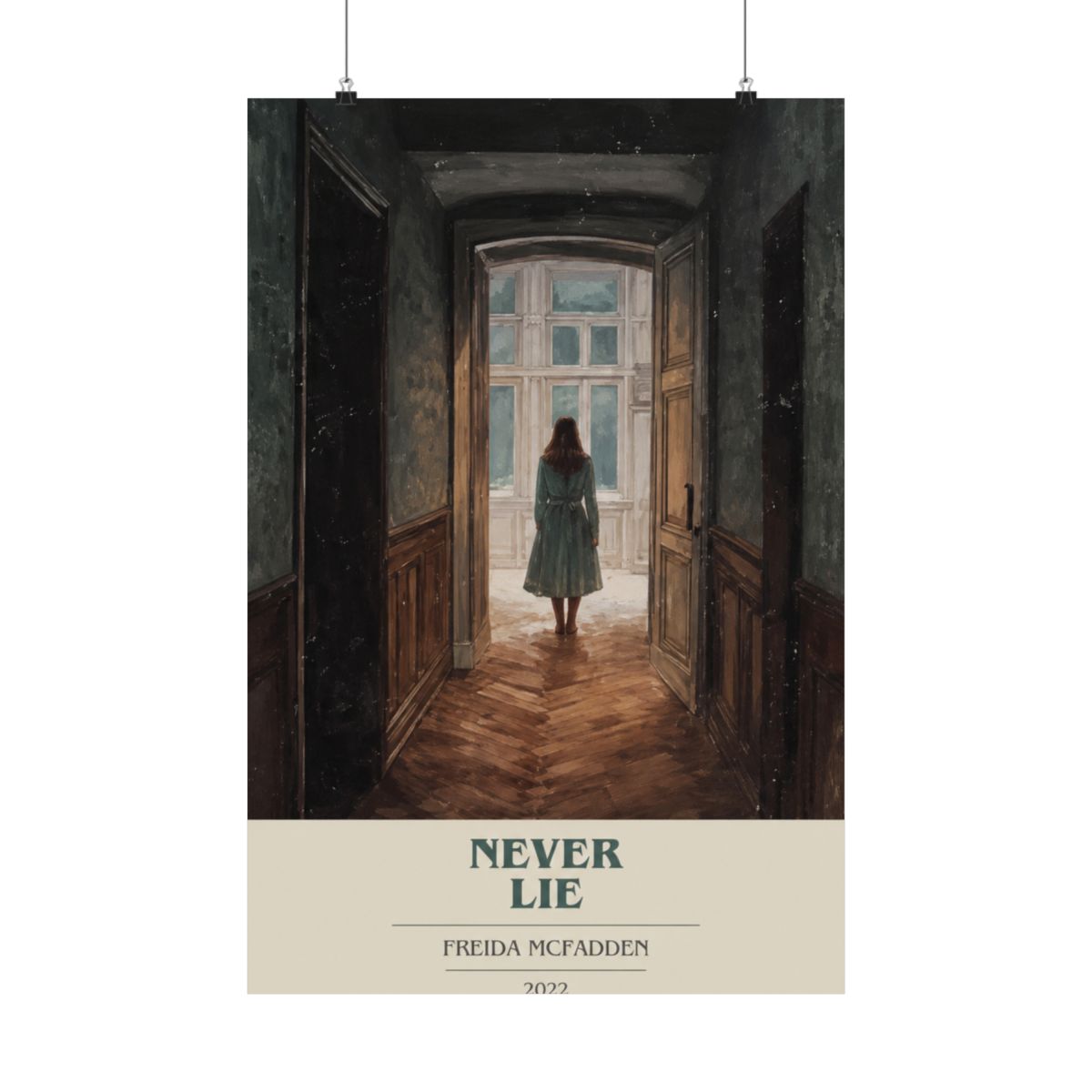 Never Lie by Freida McFadden Modern Minimalist Poster, Thriller Book Art, Bookish Gift, Reading Nook Print