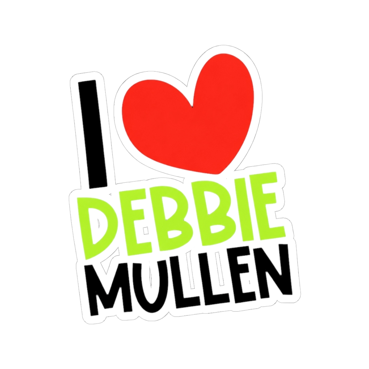 I Heart Debbie Mullen Vinyl Sticker - Official Merchandise of Freida McFadden FM28 - alternate angle 1, merchandise