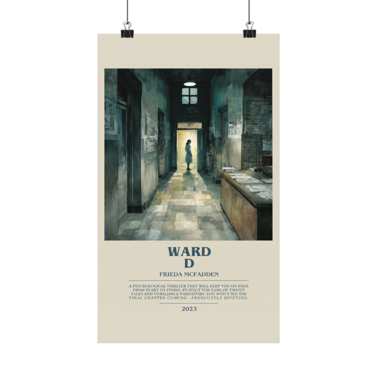 Ward D by Freida McFadden Modern Book Print Poster, Thriller Literary Art, Reader Gift, Bookshelf Decor - Official Posters & Wall Art merchandise