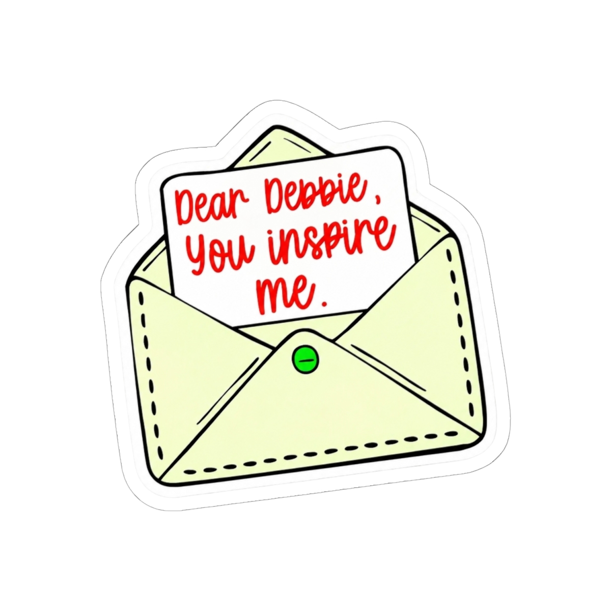 Dear Debbie, You Inspire Me Vinyl Sticker - Official Merchandise of Freida McFadden FM27 - alternate angle 1, merchandise